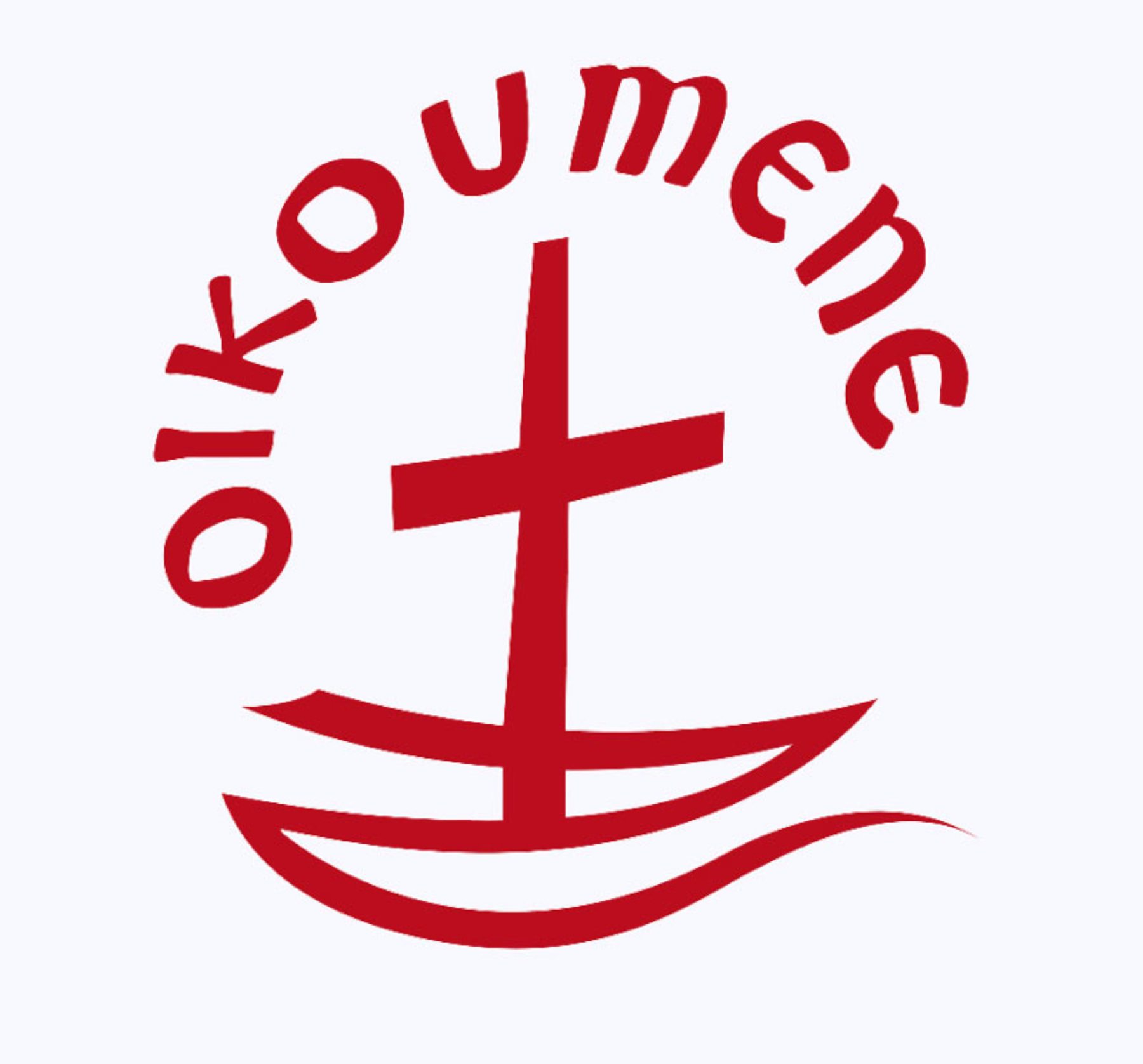 Ökumene-Logo Kreuz auf stilisiertem Schiff